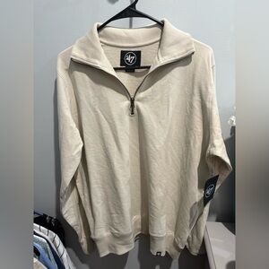 47 Men's Off-White Zip-Up Sweater